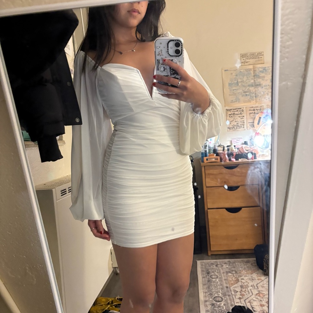 White Long Sleeve Dress